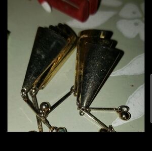 Art Deco Gold Fan Style earrings